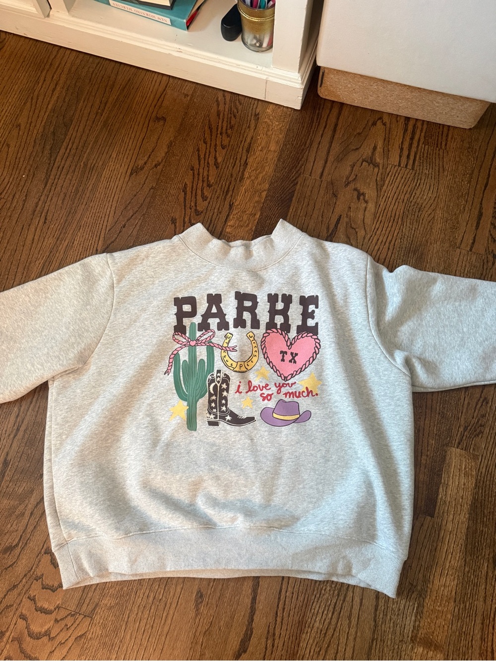 Parker Light Gray Graphic Sweatshirt with Western Icons